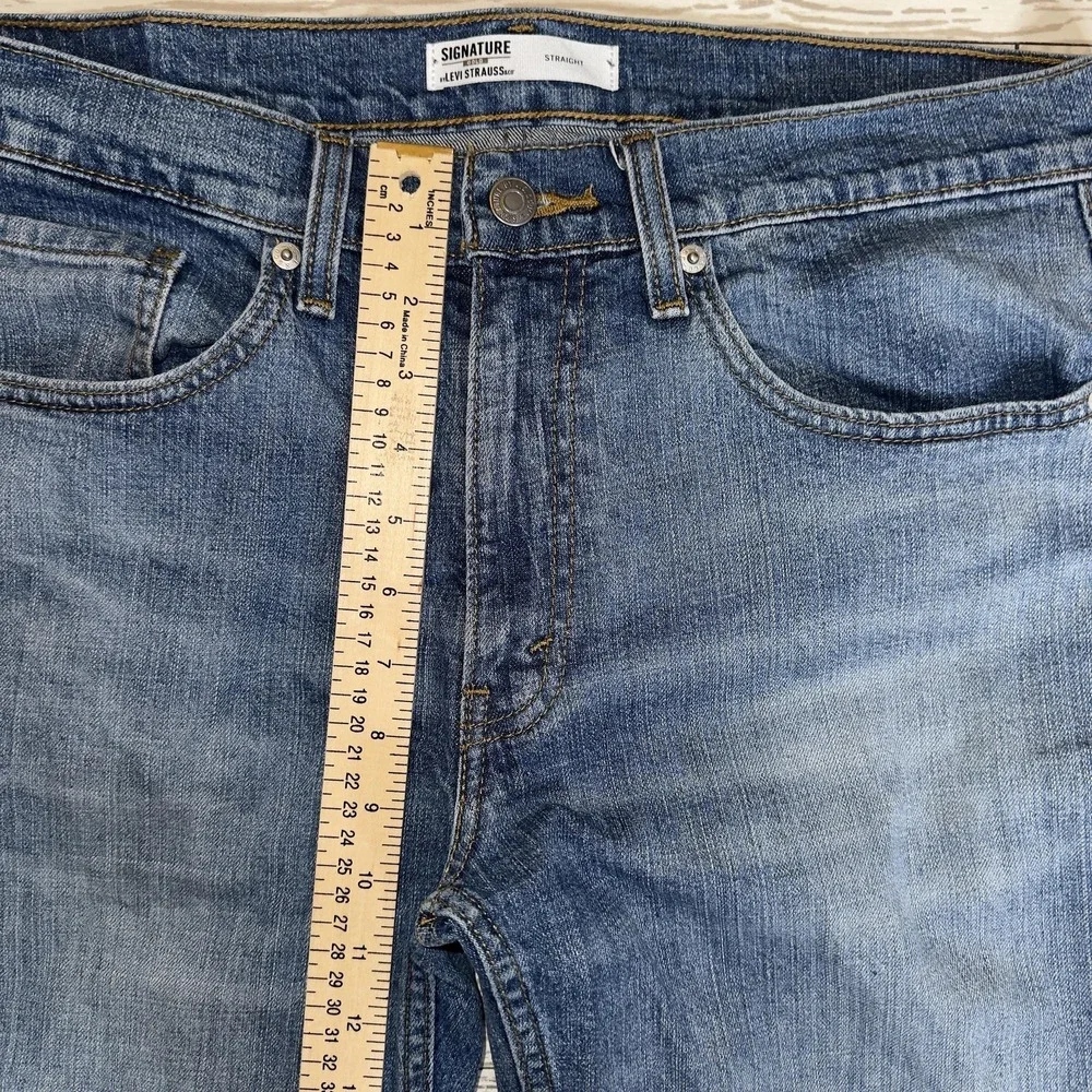 Signature Gold By Levi Strauss Jeans Mens‎ 32x30 Blue Straight Leg Denim Stretch
